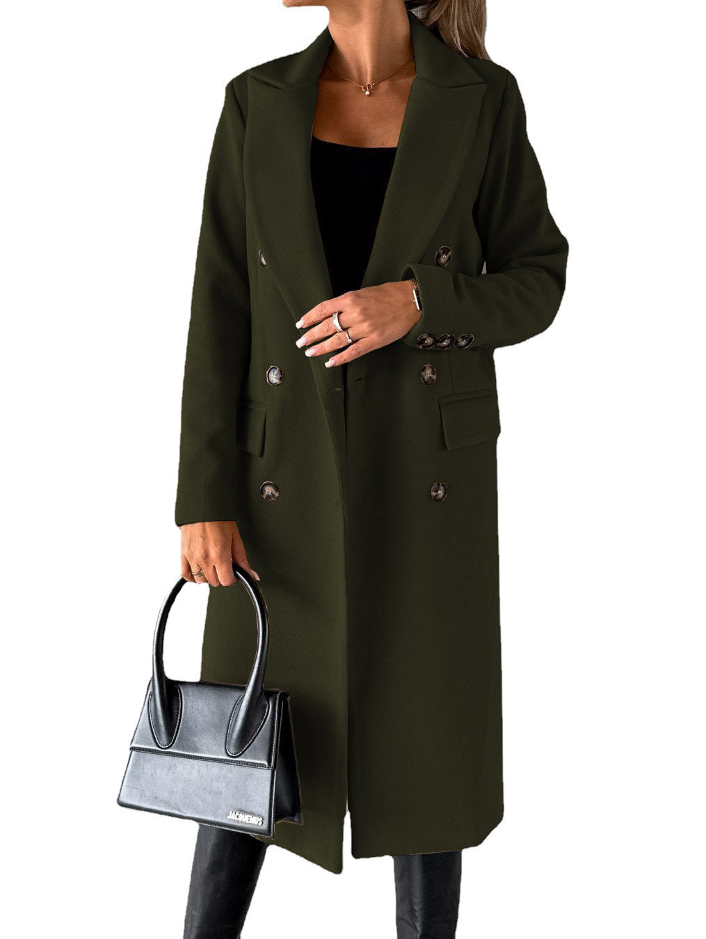 Damen Eleganter und zeitloser Trenchcoat mit doppelter Knopfleiste und praktischen Taschen Amawinc