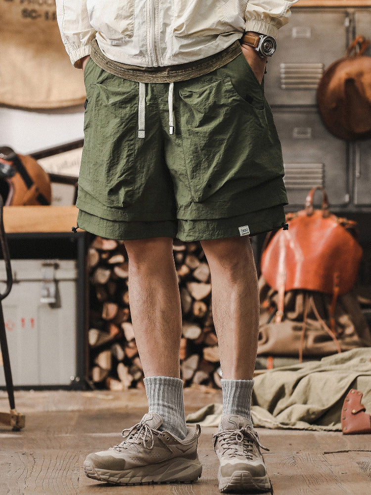Shorts Cargo Homme Décontractés Séchage Rapide Poches En Maille Taille Ajustable Pour Plein Air