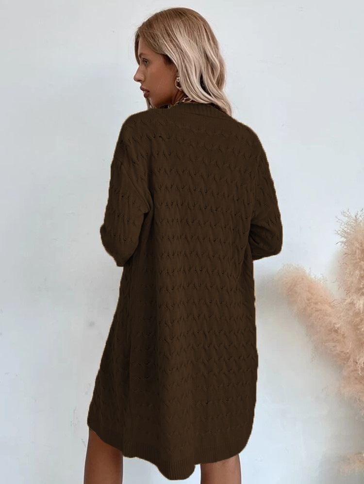 Damen Großer Strickmantel mit strukturiertem Muster und lässigem Schnitt Amawinc