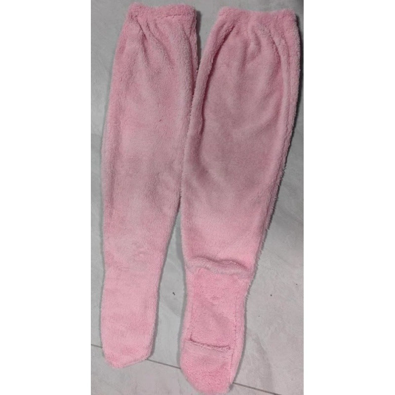 Damen Kuschelige Overknee-Socken aus weichem Fleece Amawinc