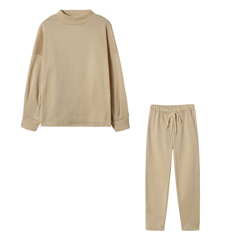 Damen Sportliches Jogginganzug-Set mit komfortablem Schnitt und hohem Kragen Amawinc