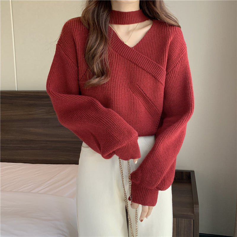 Pull En Maille Paisley Col V Avec Ras De Cou Élégant Pour Automne Et Hiver Confortable