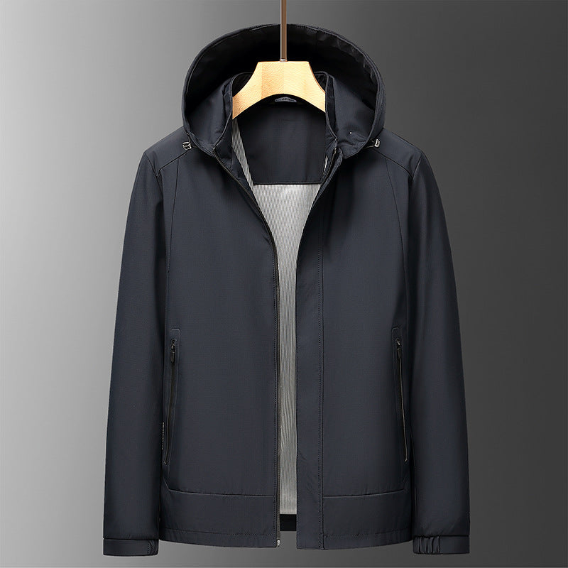 Veste À Capuche Homme Nordisk Flair Coupe Décontractée Imperméable Poches Zippées Poignets Côtes