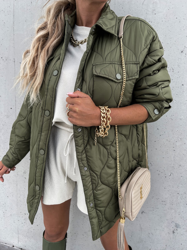 Damen gesteppte Übergangsjacke mit praktischen Taschen Amawinc