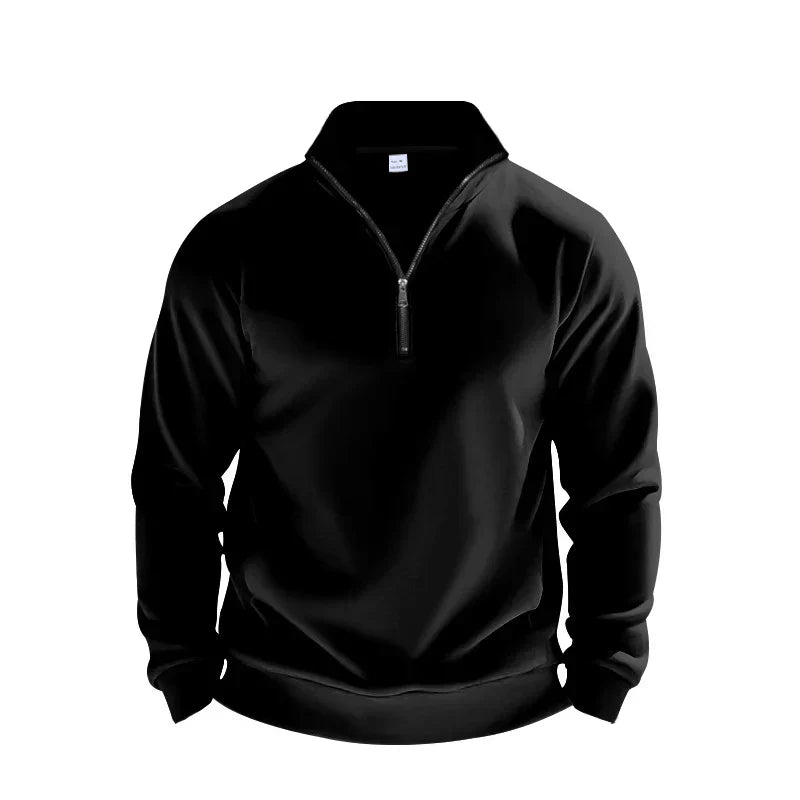 Pull Demi Zip Pour Homme En Tricot Brossé Confort Décontracté Avec Col Montant Nordisk Flair