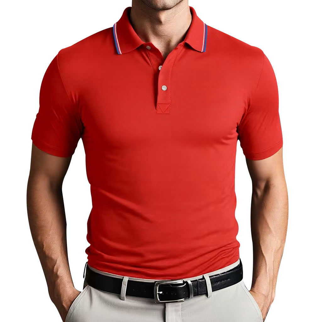 Amawinc Polo Unisexe Style Nordique Slim Fit Respirant Léger Manches Courtes Décontracté