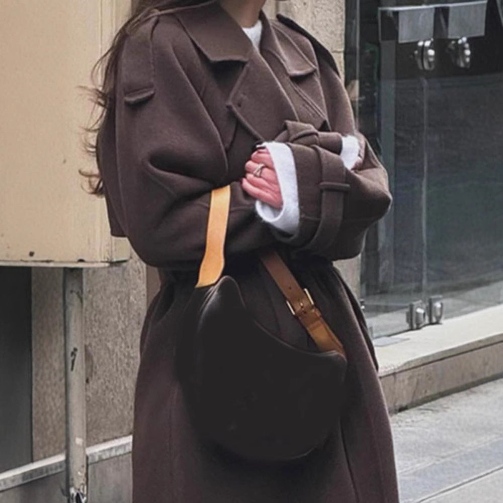 Damen Oversize Wintermantel mit elegantem Revers und praktischen Taschen Amawinc