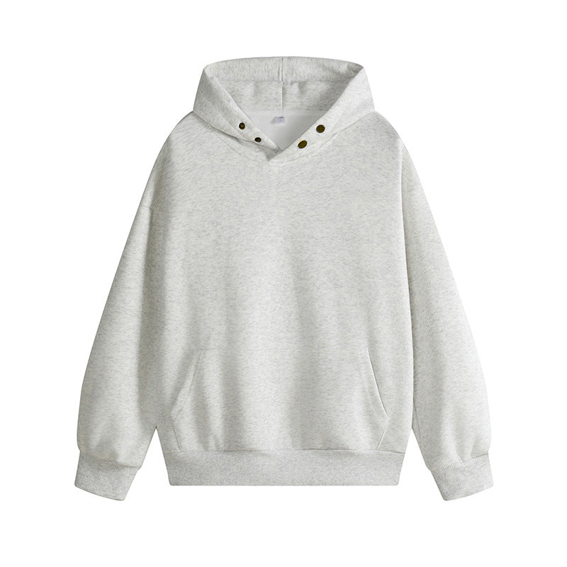 Damen Kapuzenpullover mit innovativem Schnitt und praktischen Druckknöpfen Amawinc