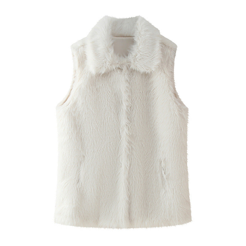 Damen elegante Kunstfellweste Amawinc