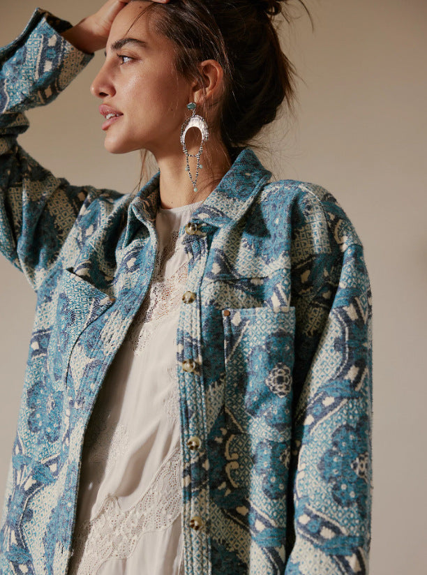 Damen Baumwoll-Musterhemd Amawinc