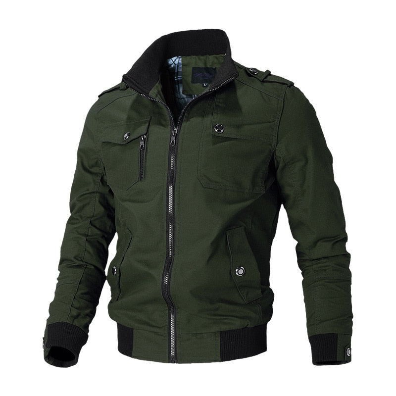 Veste Bomber Homme Zippee Avec Epaulettes Et Bordures Cotelees Pour Look Décontracté Chic Moderne