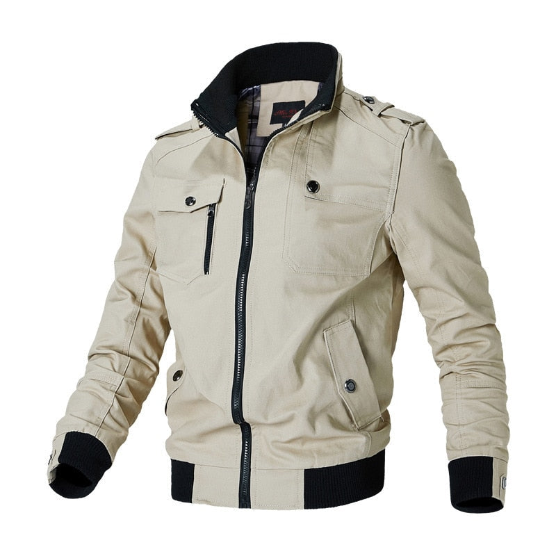 Veste Tactique Zippée Pour Homme Amawinc Aiden Avec Poches Multiples Extérieur Décontractée Durable