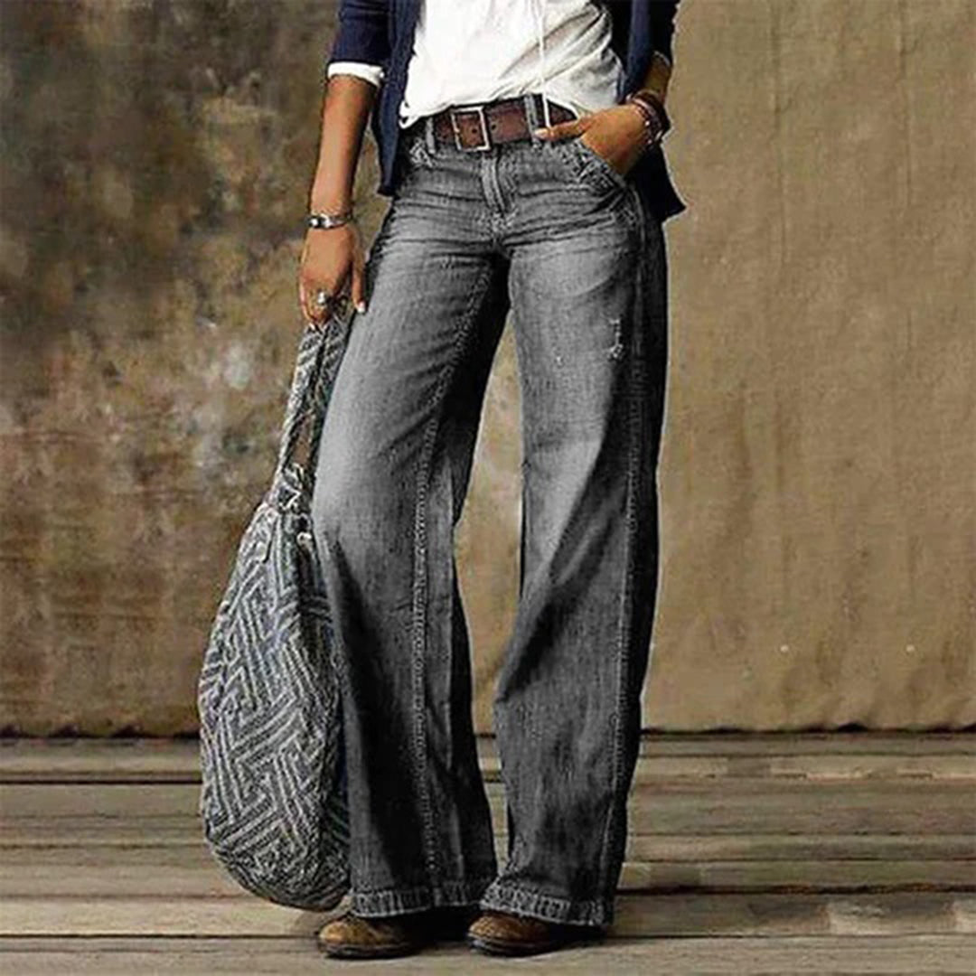 Jean Femme Haute Taille À Jambes Larges Tendance Décontracté Chic Polyvalent Ruby Amawinc Pour Femme Moderne