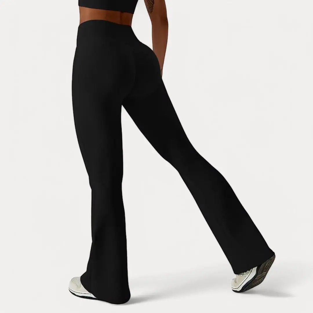 Leggings Olga À Jambe Large Pour Activité Avec Taille Croisée Respirants Évacue Humidité Confortables
