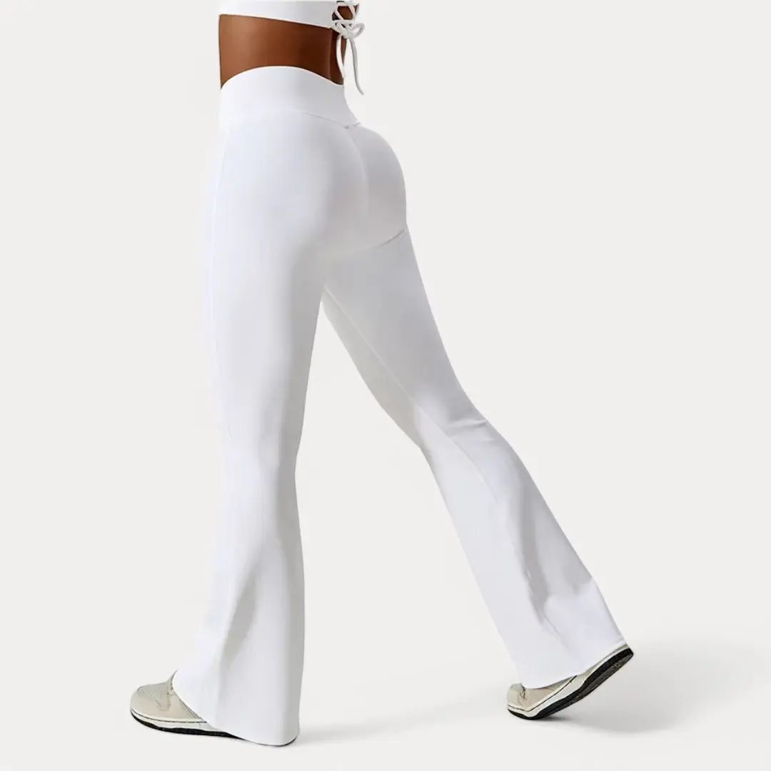 Leggings Olga À Jambe Large Pour Activité Avec Taille Croisée Respirants Évacue Humidité Confortables