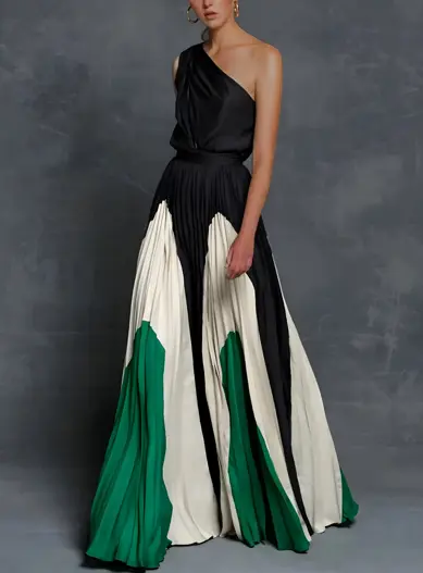 Robe Maxi Asymétrique À Une Épaule Pour Femmes Élégante Et Fluide Pour Événements Formels