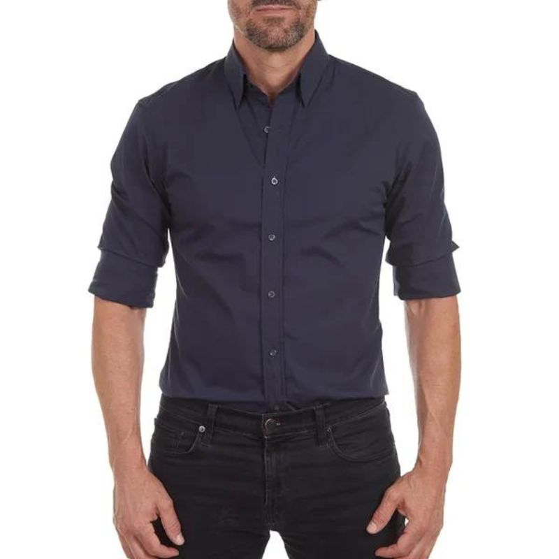 Chemise Homme Slim Fit Respirante en Mélange à Fermeture Éclair Style Smart Casual Inspiré par Amawinc Nordique