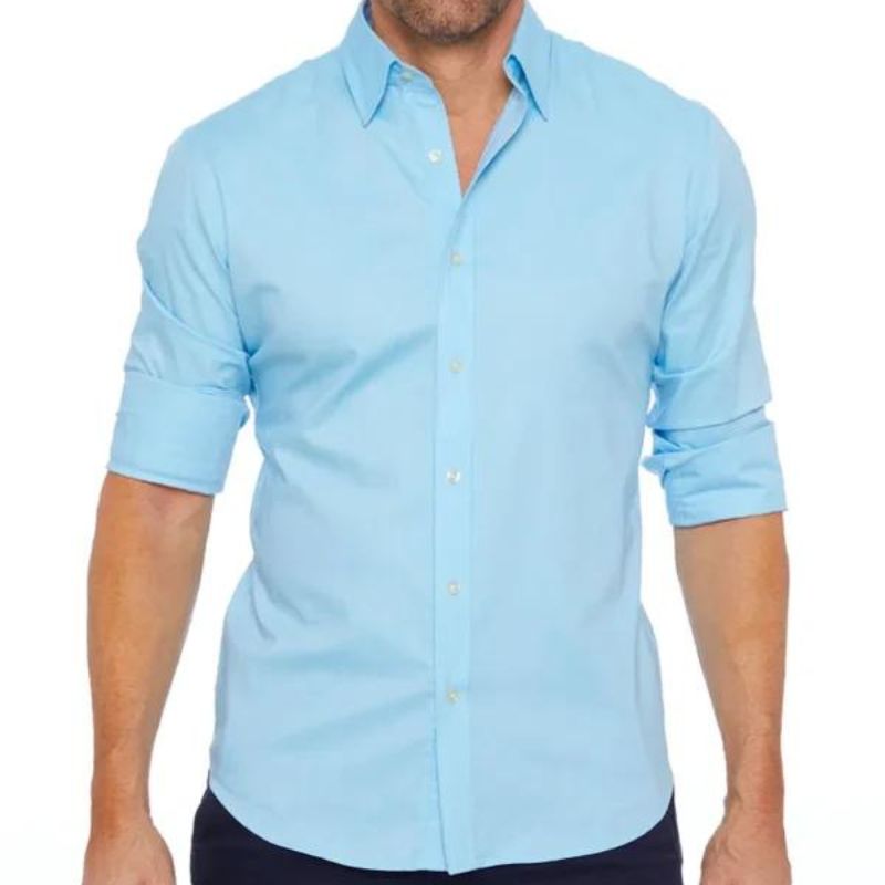 Chemise Homme Slim Fit Respirante en Mélange à Fermeture Éclair Style Smart Casual Inspiré par Amawinc Nordique