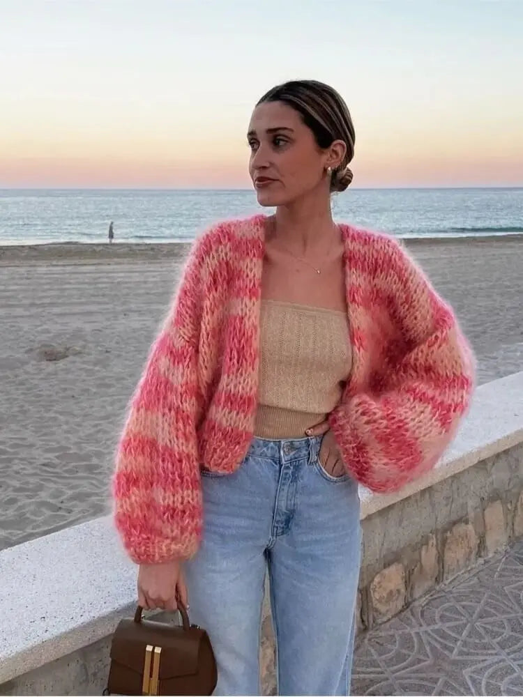 Amawinc Cardigan Coloré Pour Femme Doux Et Chaud Ouvert Sur Le Devant Élégance Facile