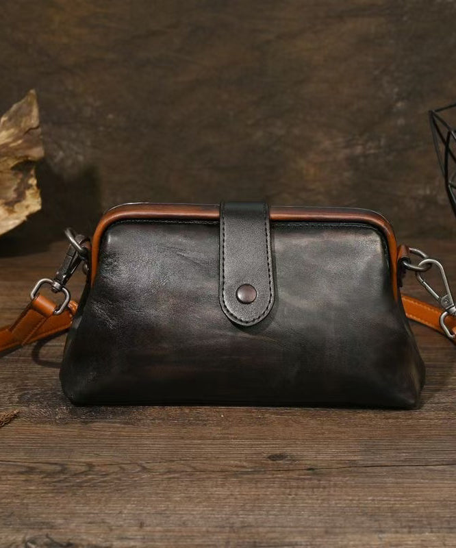Sac messager en cuir de veau solide et durable couleur chocolat biologique - Amawinc