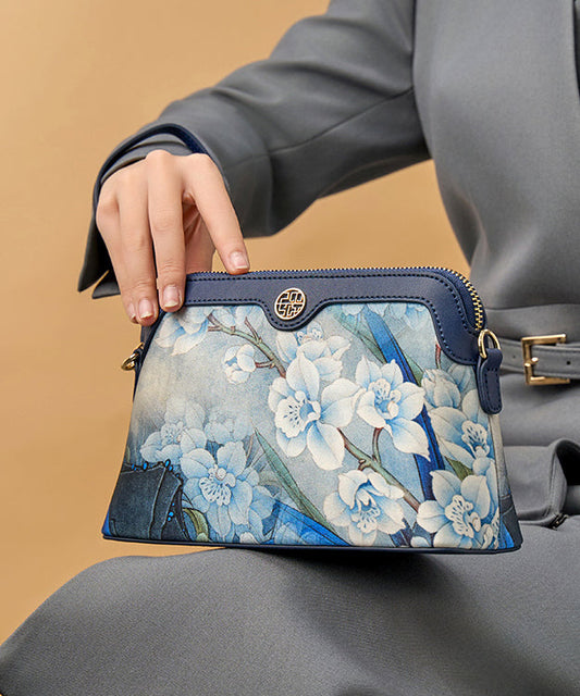 Pochette polyvalente en soie bio à imprimé bleu marine - Amawinc