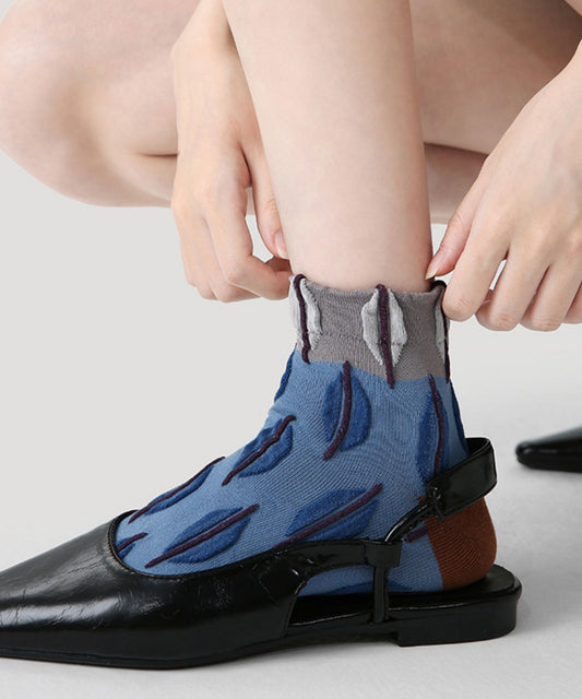 Chaussettes fines et respirantes en jacquard colorblock original. - Amawinc