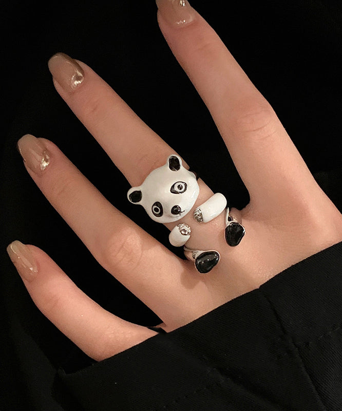 Bagues panda originales en cuivre émaillé - Amawinc