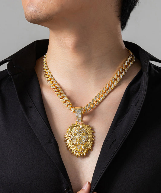 Collier pendentif en zircon doré au design original - Amawinc