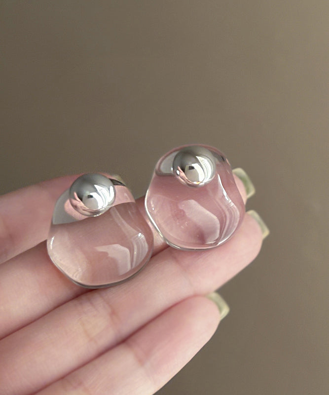 Boucles d'oreilles à tige en alliage de cristal nude au design original - Amawinc