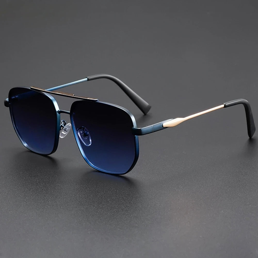 Orion Pilot Lunettes Aviateur Finition Mat Noire Cadre Métal Lentilles Dégradées Noires Confort Ultra Léger