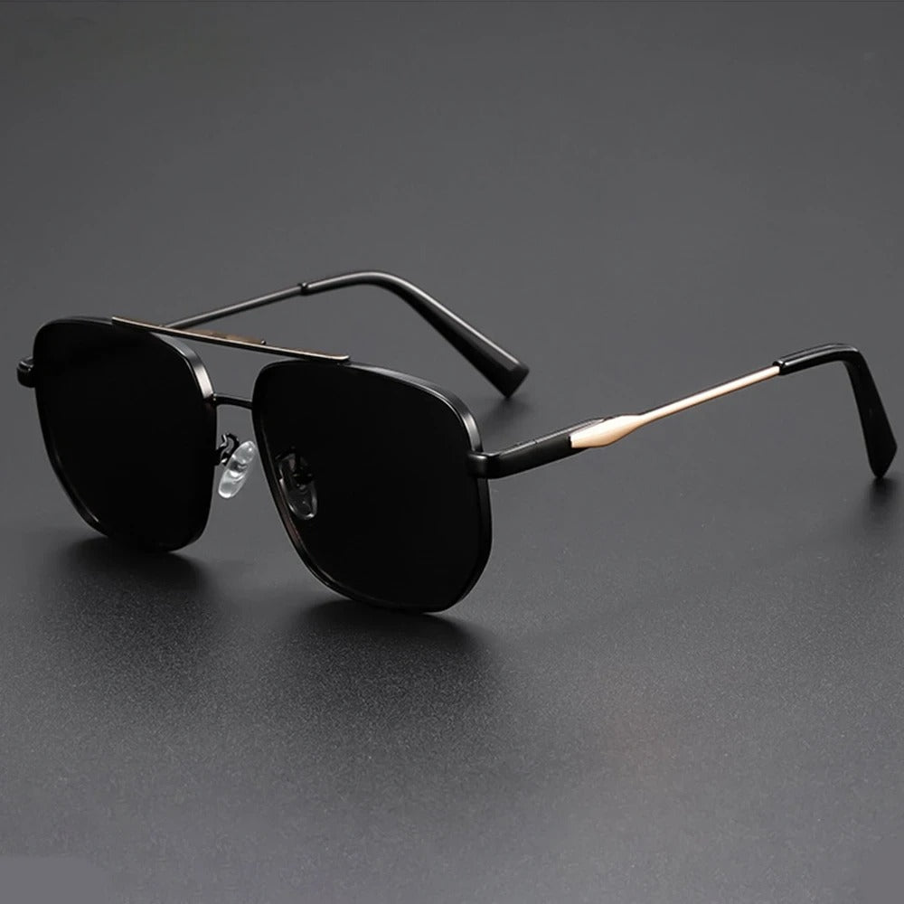 Orion Pilot Lunettes Aviateur Finition Mat Noire Cadre Métal Lentilles Dégradées Noires Confort Ultra Léger