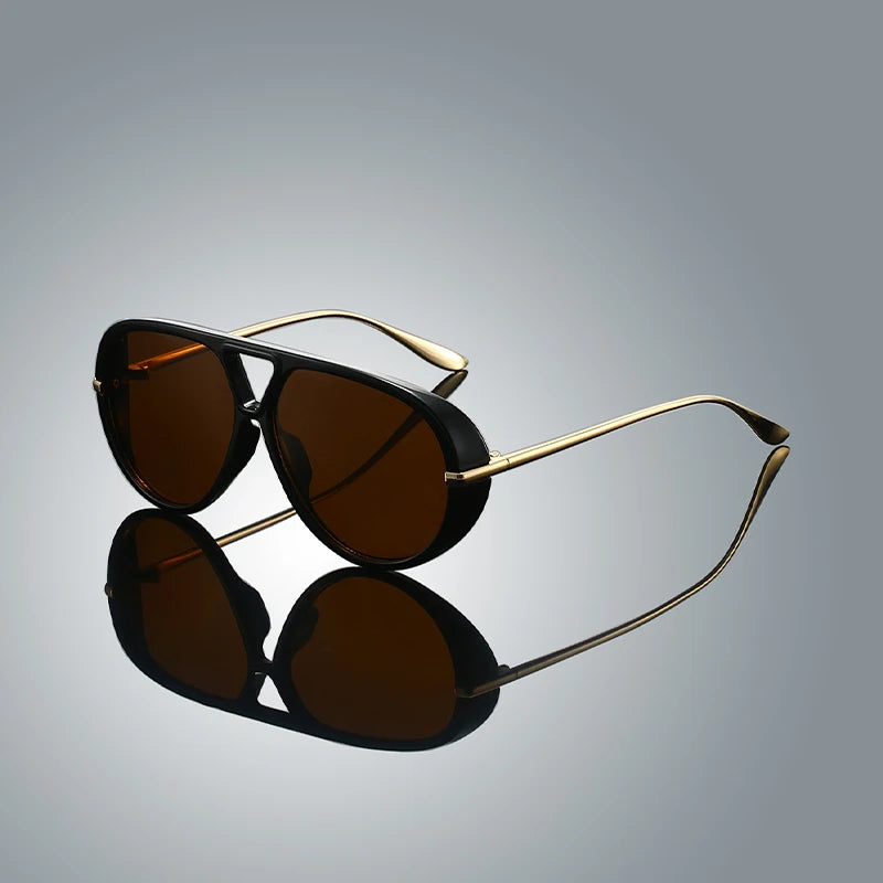 Nexa Lunettes Aviateur Pilot Épurées Avec Double Pont Et Bras En Métal Fin Verres UV Pour Port Quotidien