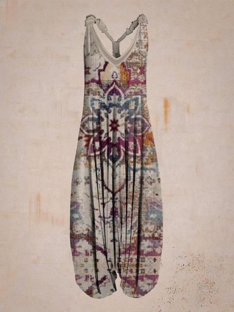 Damen Jumpsuit mit Muster, ärmellos