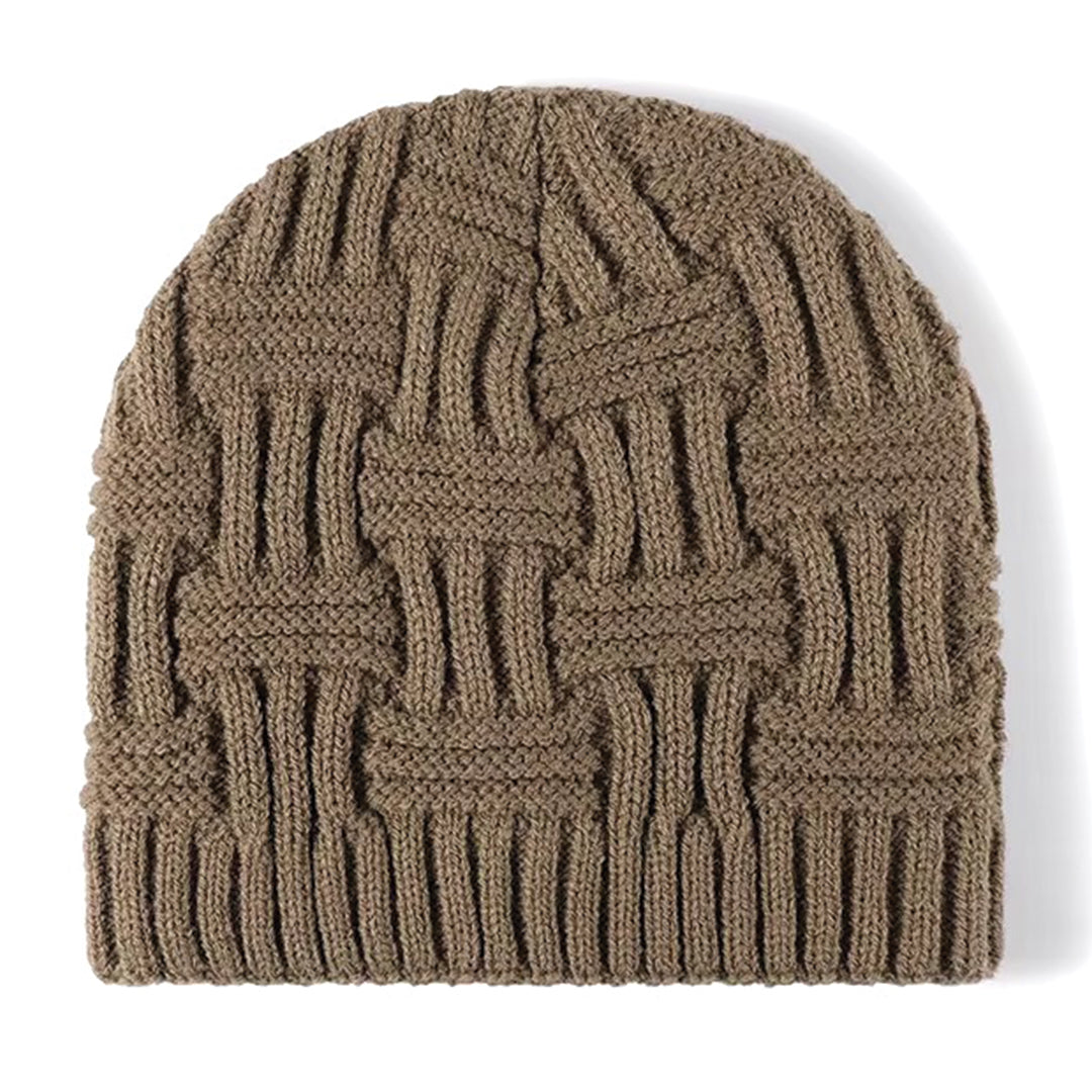 Bonnet Jacquard Tricoté Sans Bord Doublé Pour L'Hiver Élégance Contemporaine Et Luxueuse