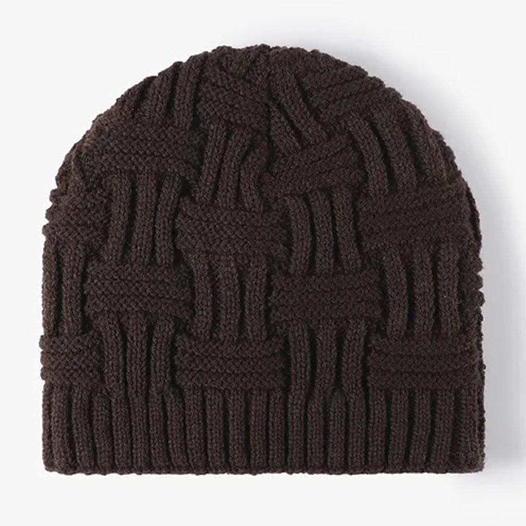 Bonnet Jacquard Tricoté Sans Bord Doublé Pour L'Hiver Élégance Contemporaine Et Luxueuse