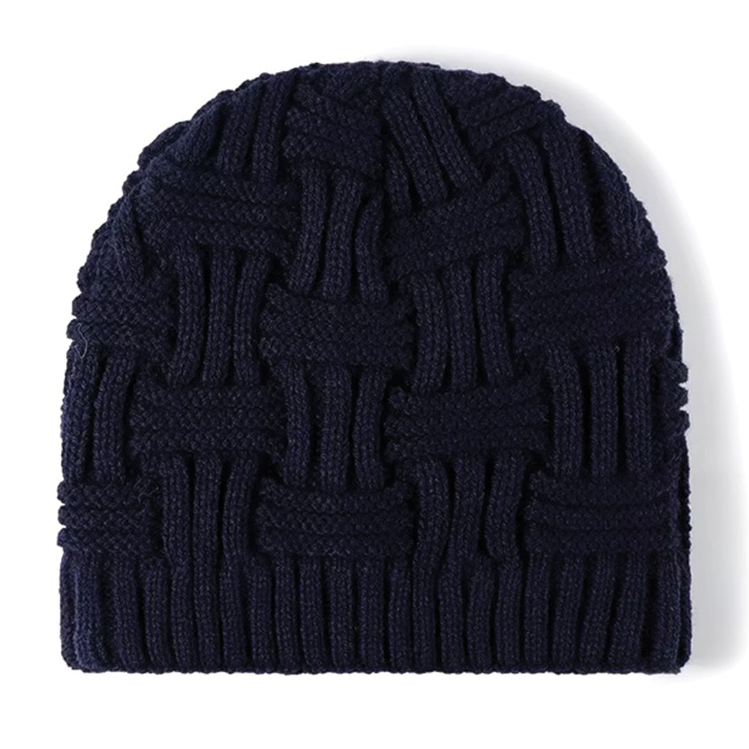 Bonnet Jacquard Tricoté Sans Bord Doublé Pour L'Hiver Élégance Contemporaine Et Luxueuse