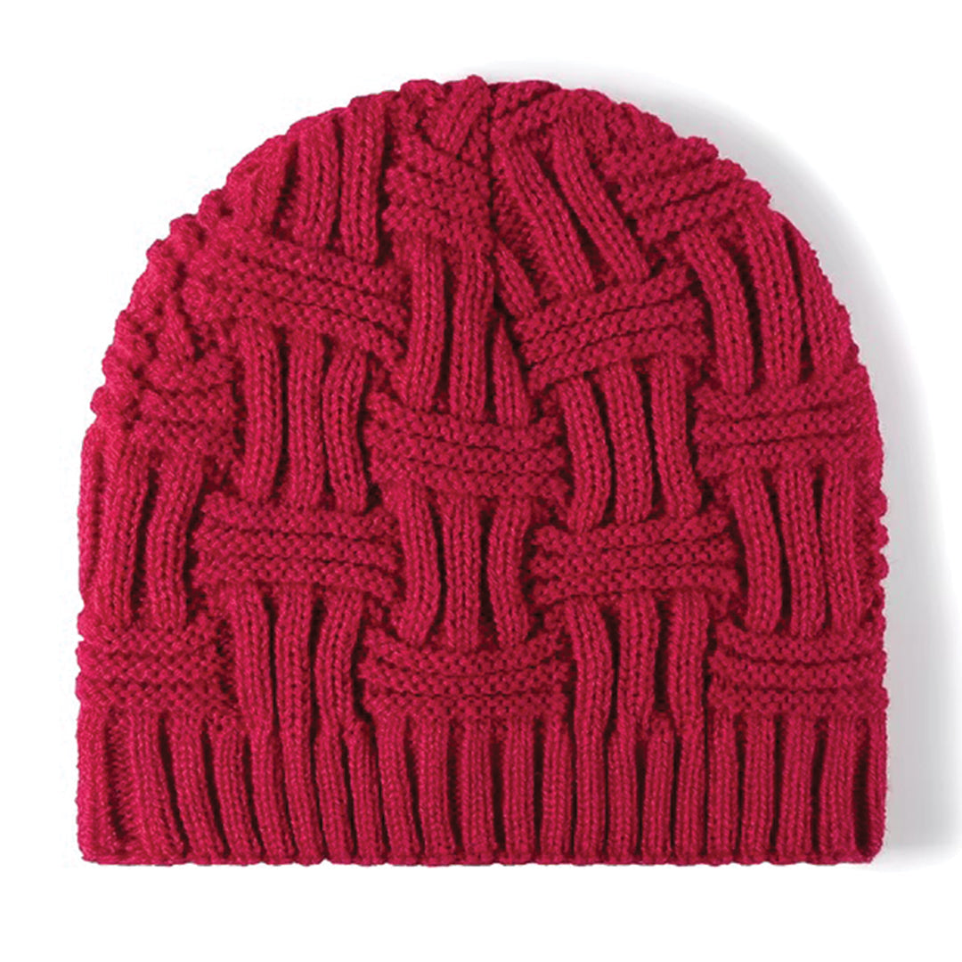Bonnet Jacquard Tricoté Sans Bord Doublé Pour L'Hiver Élégance Contemporaine Et Luxueuse