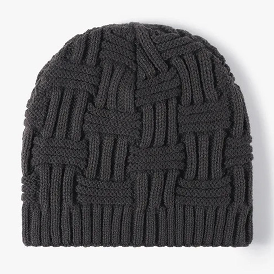 Bonnet Jacquard Tricoté Sans Bord Doublé Pour L'Hiver Élégance Contemporaine Et Luxueuse