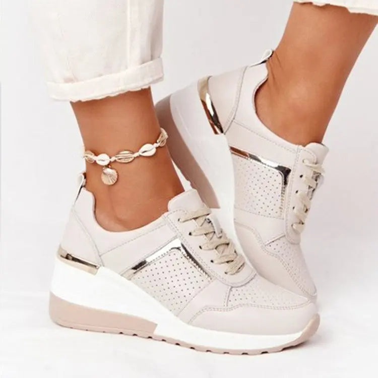Amawinc Baskets Compensées Pour Femmes Élégantes Et Confortables Avec Talon Caché Intégré Pour Un Style Chic