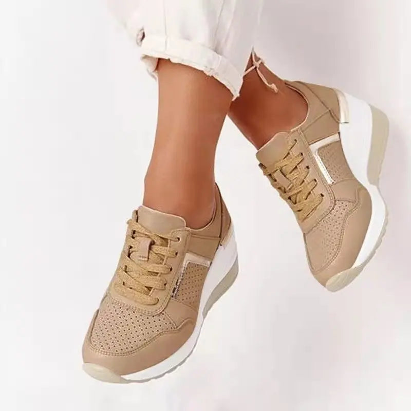Amawinc Baskets Compensées Pour Femmes Élégantes Et Confortables Avec Talon Caché Intégré Pour Un Style Chic