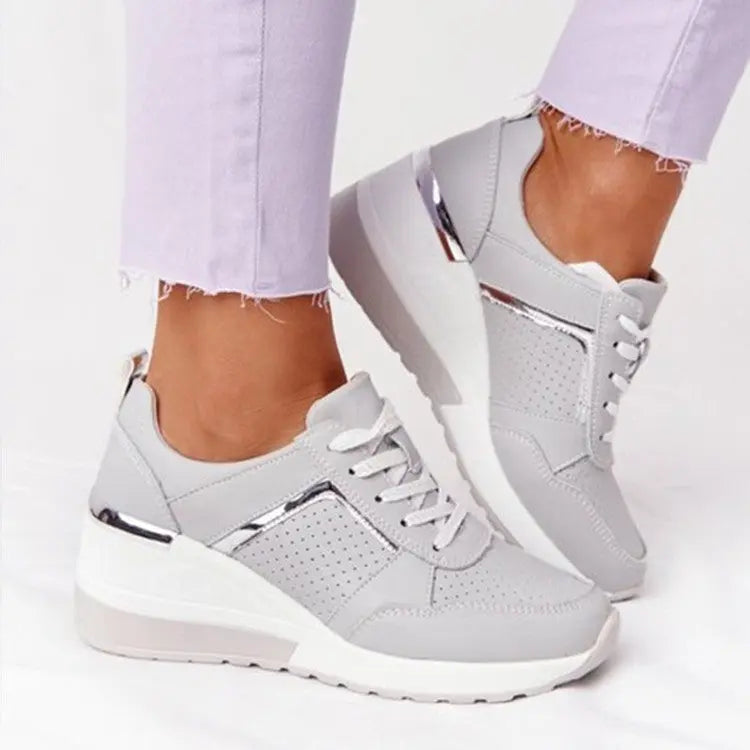 Amawinc Baskets Compensées Pour Femmes Élégantes Et Confortables Avec Talon Caché Intégré Pour Un Style Chic