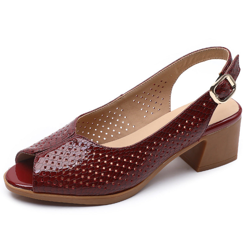 Amawinc Escarpins À Bout Ouvert Perforés À Talon Bloc Pour Femmes Confort Et Style Toute La Journée