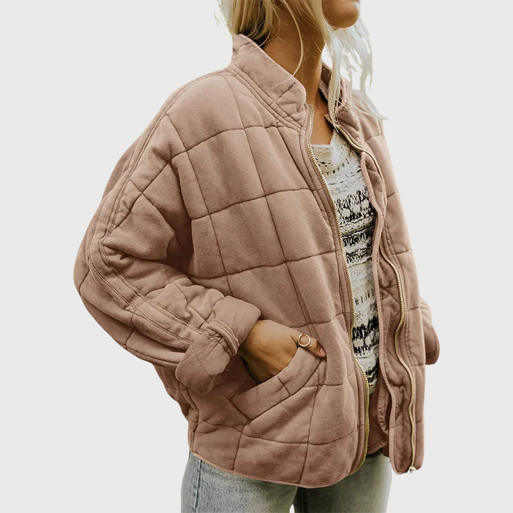 Amawinc Veste Matelassée En Polaire Emily Oversize Pour Femmes Avec Col Montant Et Poches Pratiques