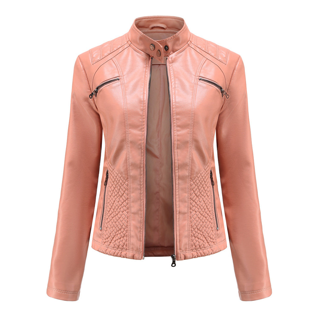 Heather Veste Motard Zippée Classique Pour Femme En Faux Cuir Chic Moderne Polyvalente Pour Toutes Occasions