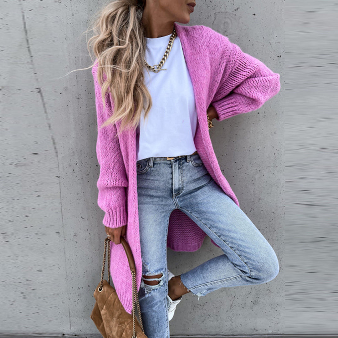 Cardigan Long Ouvert Devant Pour Femme À Drapé Décontracté Et Confortable Pour Superposer Au Quotidien