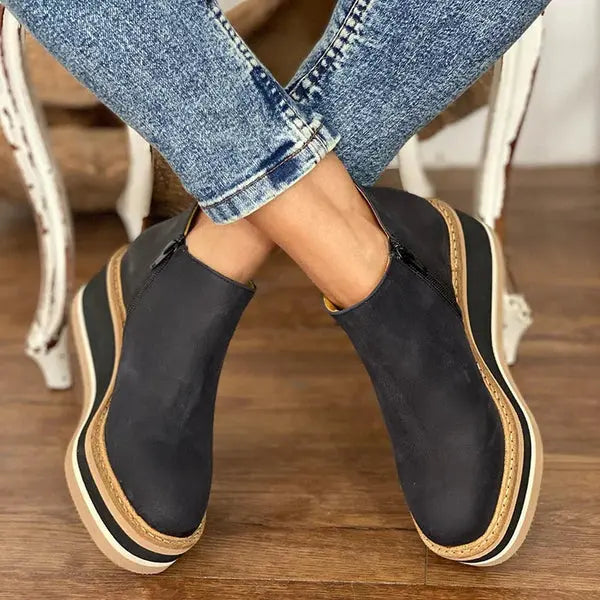 Bottines Pour Femmes À Plateforme Et Talon Compensé Confortables Amawinc Stylées Et Polyvalentes