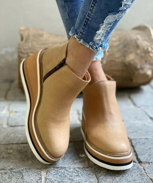 Bottines Pour Femmes À Plateforme Et Talon Compensé Confortables Amawinc Stylées Et Polyvalentes