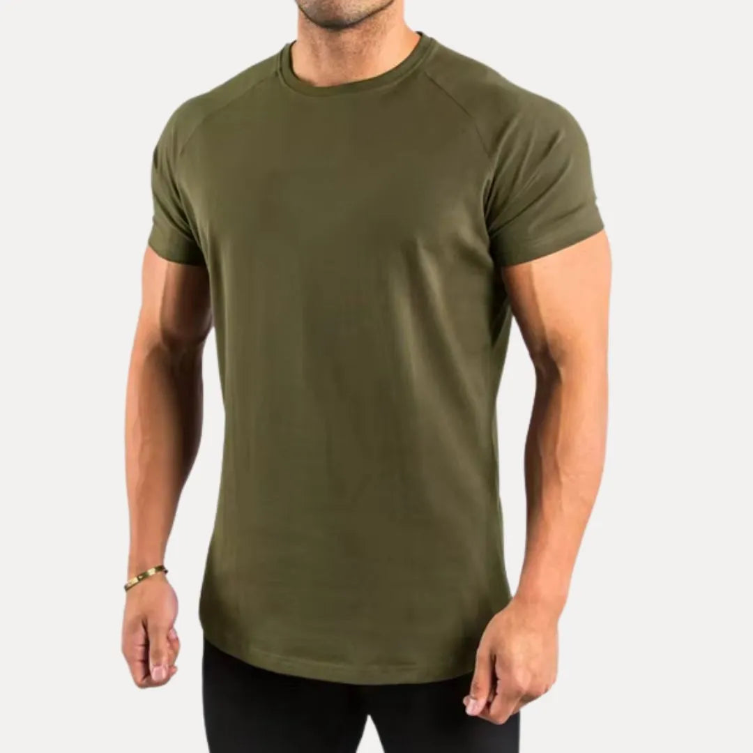 Amawinc Premium T Shirt Homme Muscle Fit Athlétique Évacuation Transpiration Mélange Coton Stretch