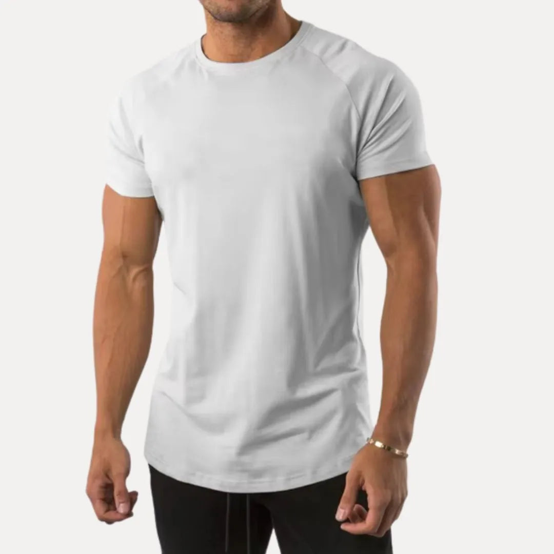 Amawinc Premium T Shirt Homme Muscle Fit Athlétique Évacuation Transpiration Mélange Coton Stretch