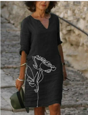 Robe Midi Fleurie Pour Femme À Encolure V Hailey Confort Élégance Artisanal Pour Révéler Votre Style Estival